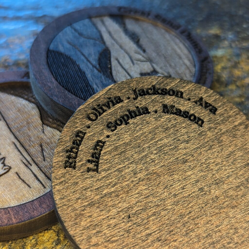 Names added to the back of a medallion
